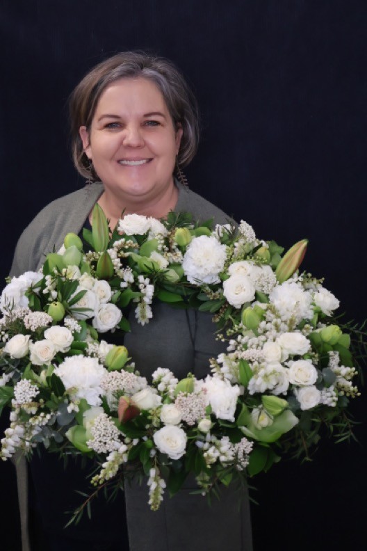 Real Wreath | Classic White and Green order made by Amy's Flowers