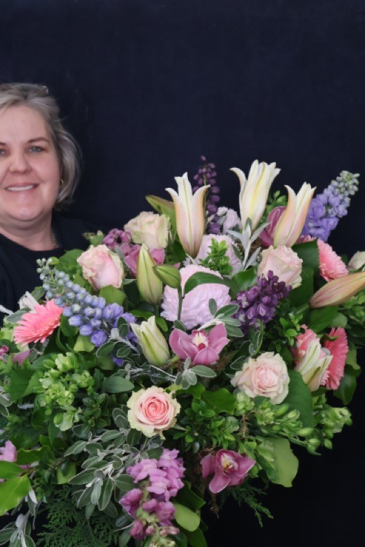Real Casket Spray | Morning Sky order made by Amy's Flowers