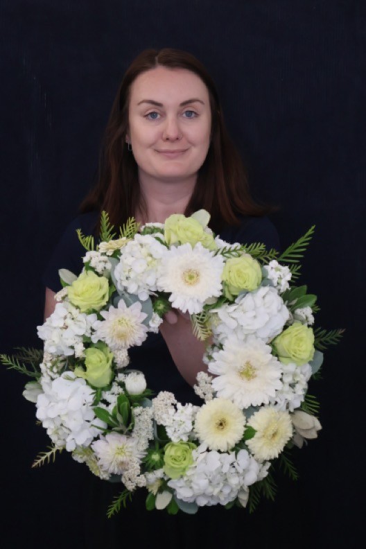 Real Wreath | Classic White and Green order made by Amy's Flowers