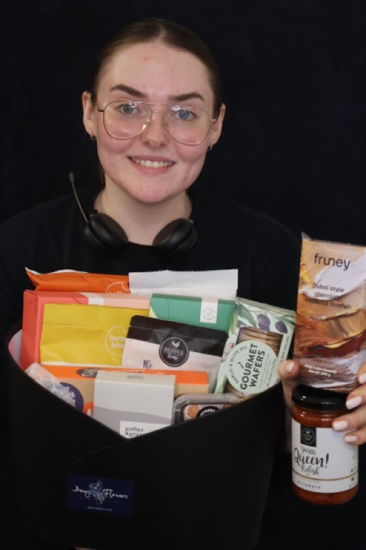 Real Gift Hamper | Get Ya Snack On order made by Amy's Flowers