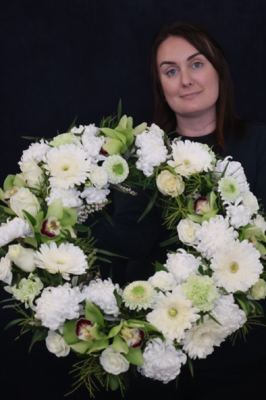 Real Wreath | Classic White and Green order made by Amy's Flowers