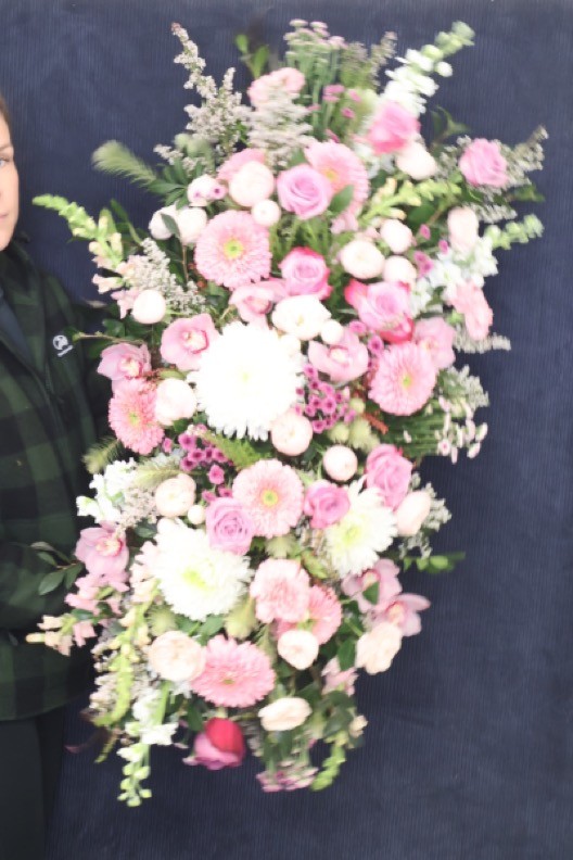 Real Casket Spray | Morning Sky order made by Amy's Flowers