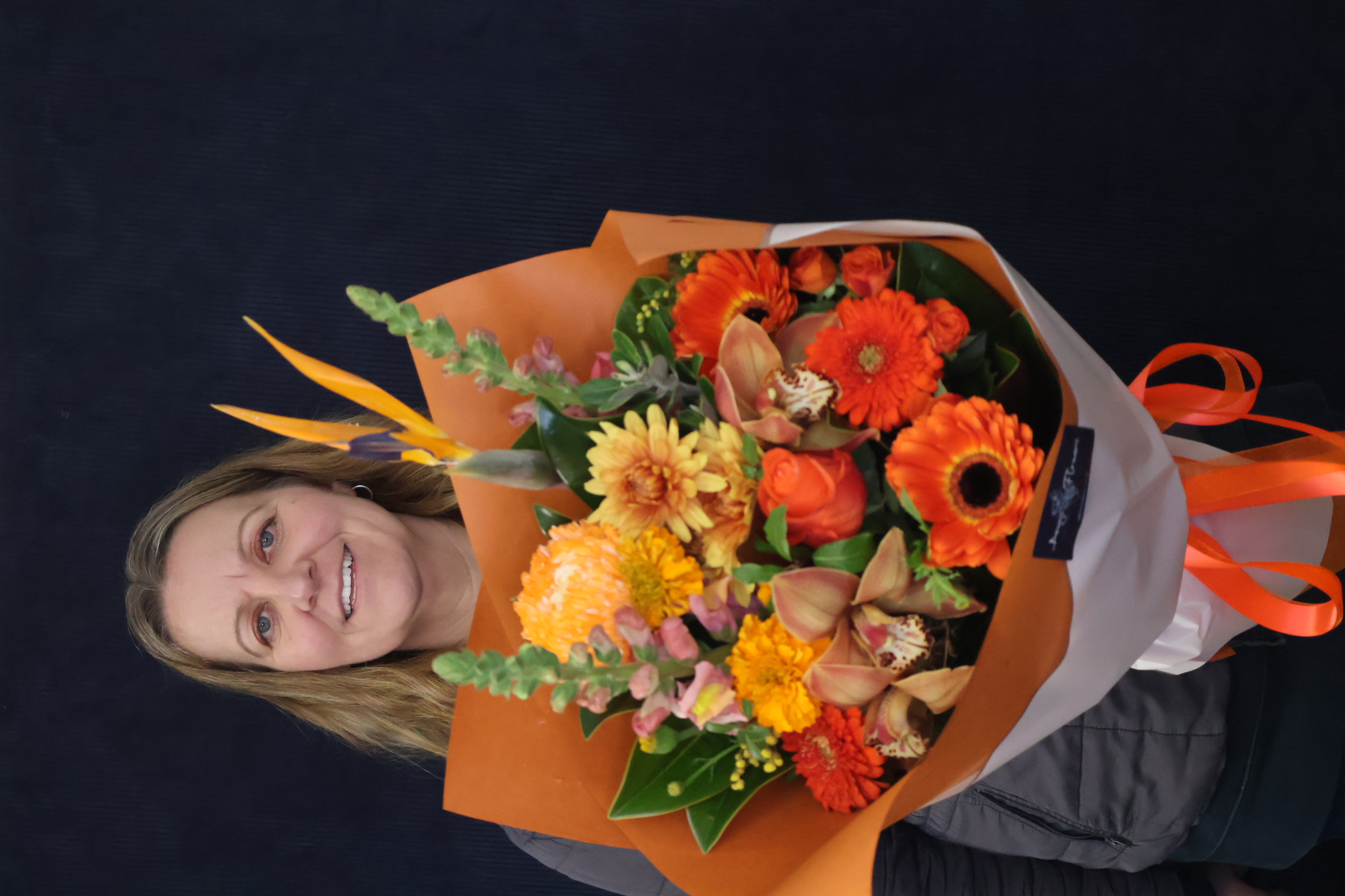 Real Bouquet | Orange Sorbet Medium order made by Amy's Flowers