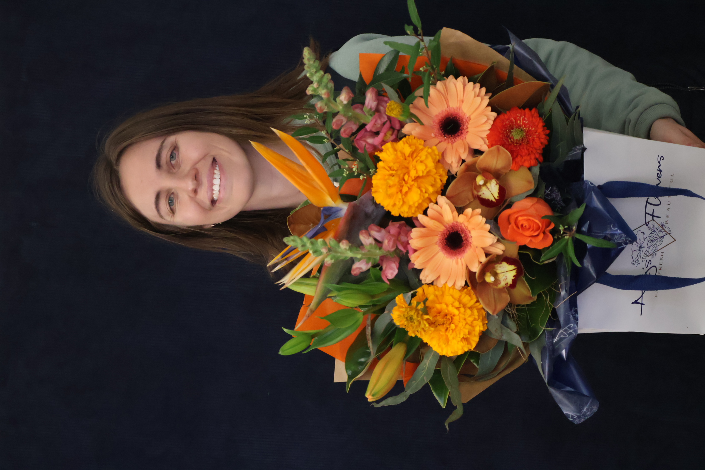 Real Bouquet | Orange Sorbet order made by Amy's Flowers