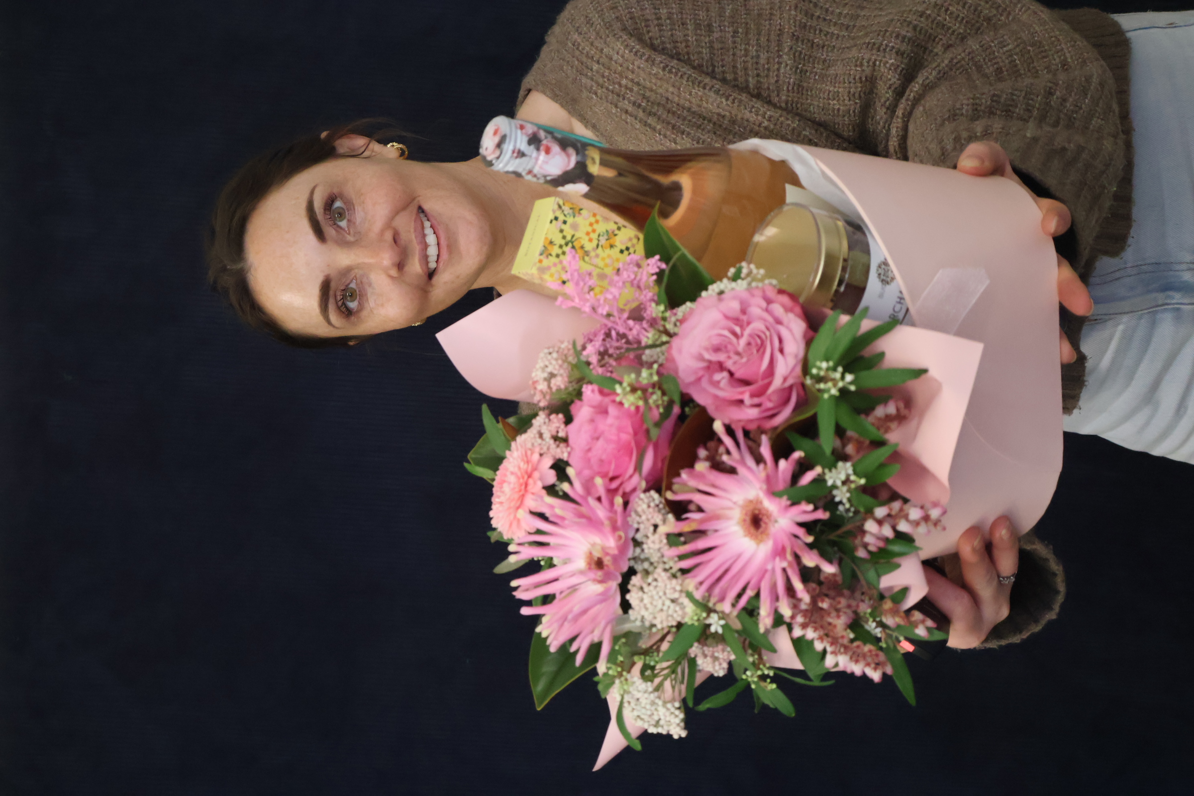Real Gift Hamper Floral | Rosé all Day order made by Amy's Flowers