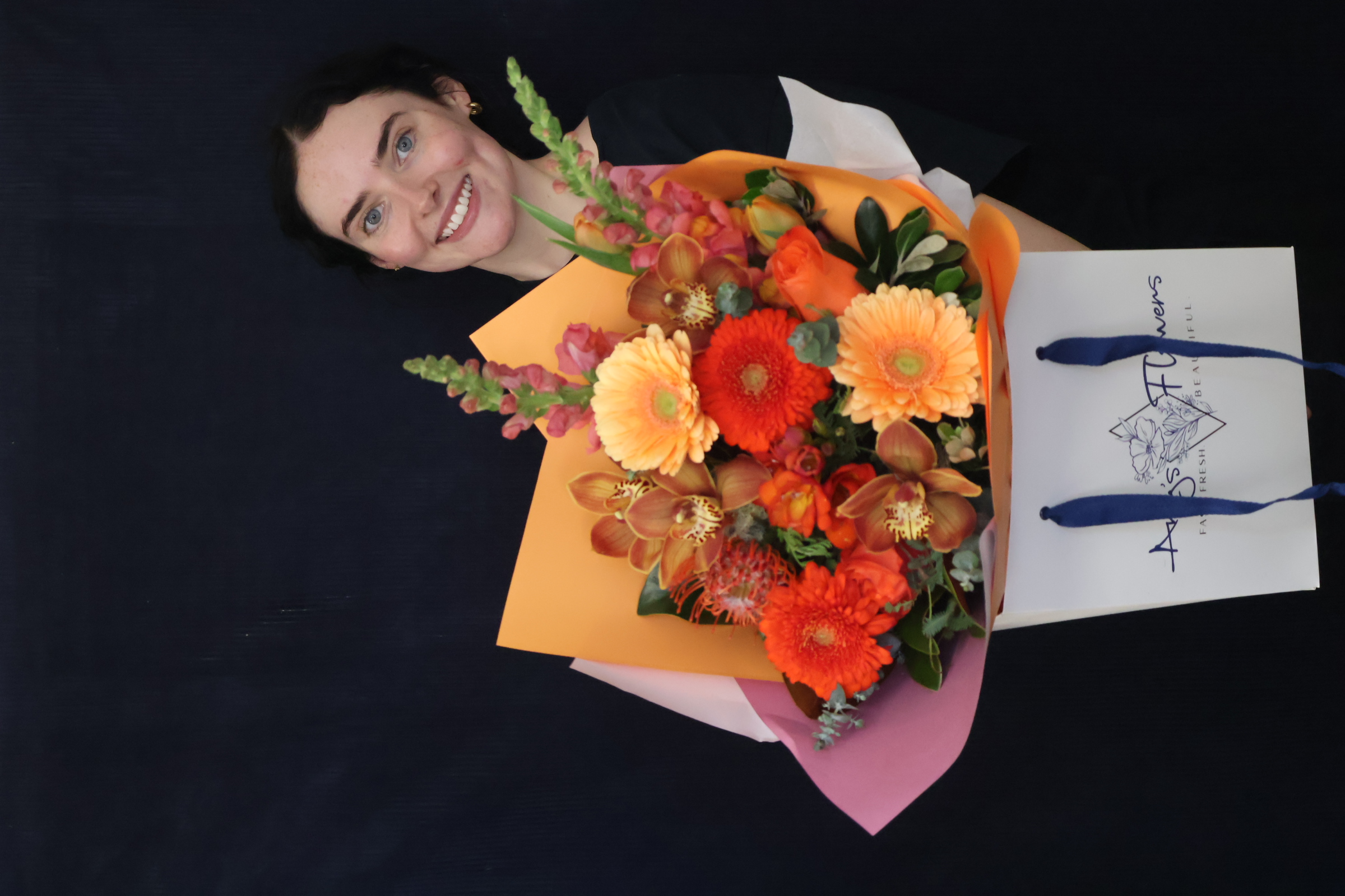 Real Bouquet | Orange Sorbet order made by Amy's Flowers
