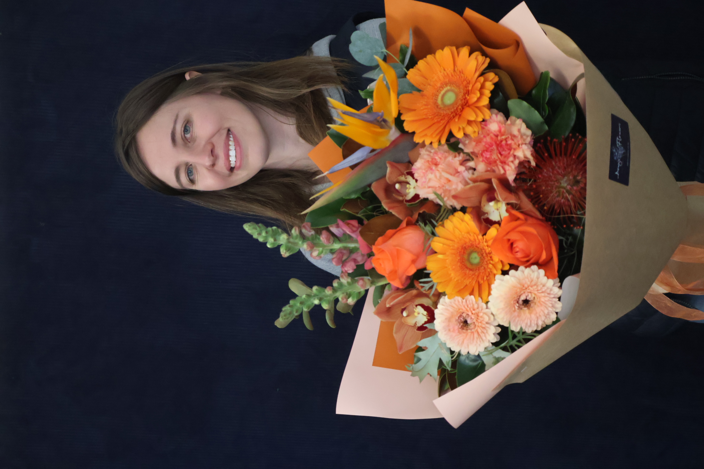 Real Bouquet | Orange Sorbet order made by Amy's Flowers
