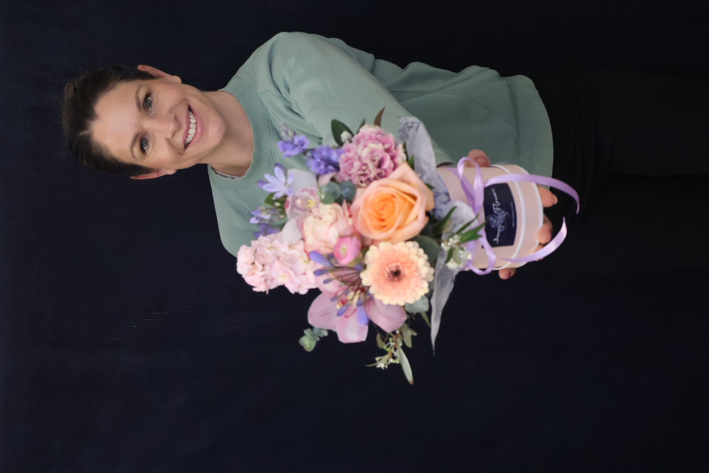 Real Hat Box | Cutie Pie order made by Amy's Flowers