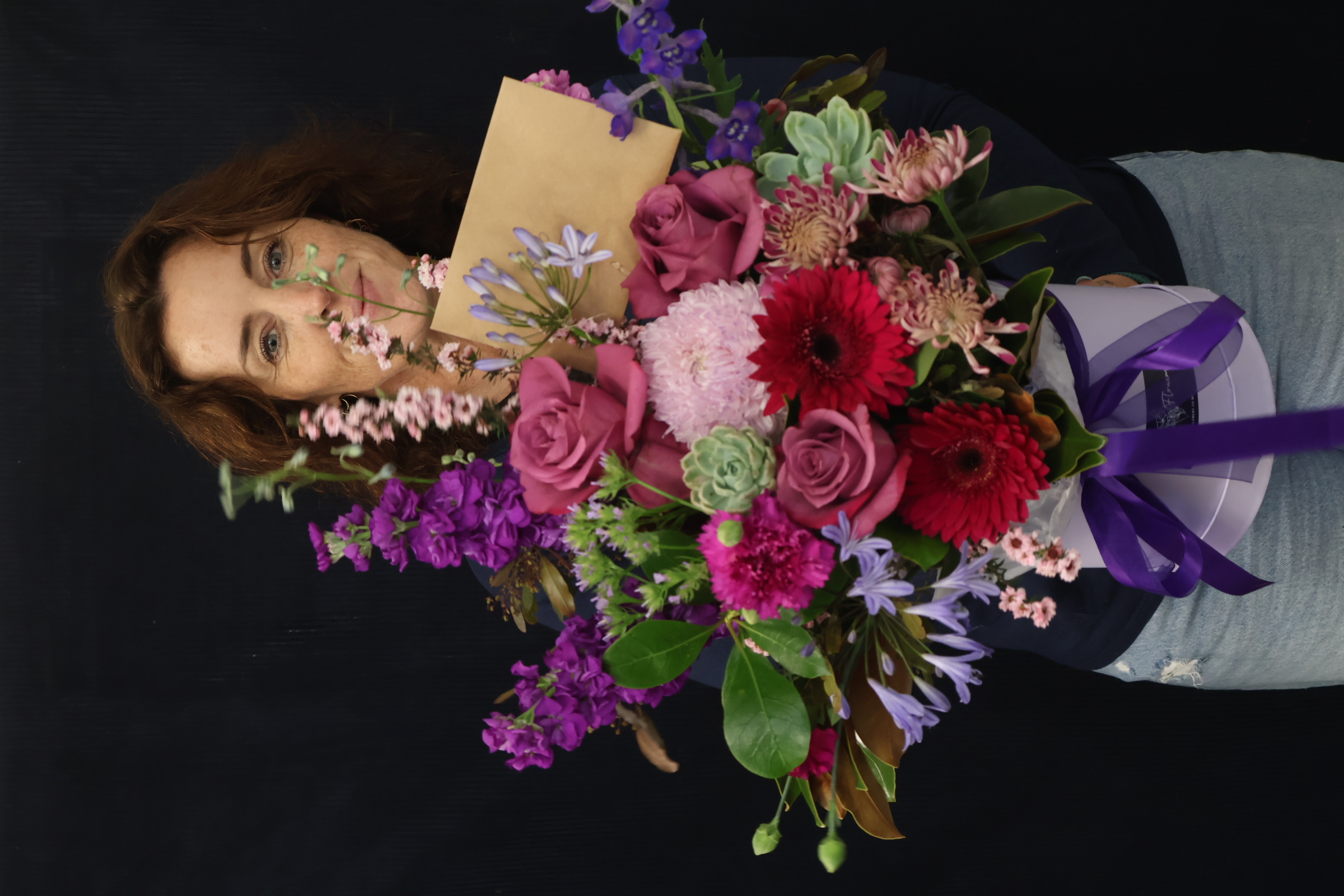 Real Hatbox | Mellow Meadow order made by Amy's Flowers