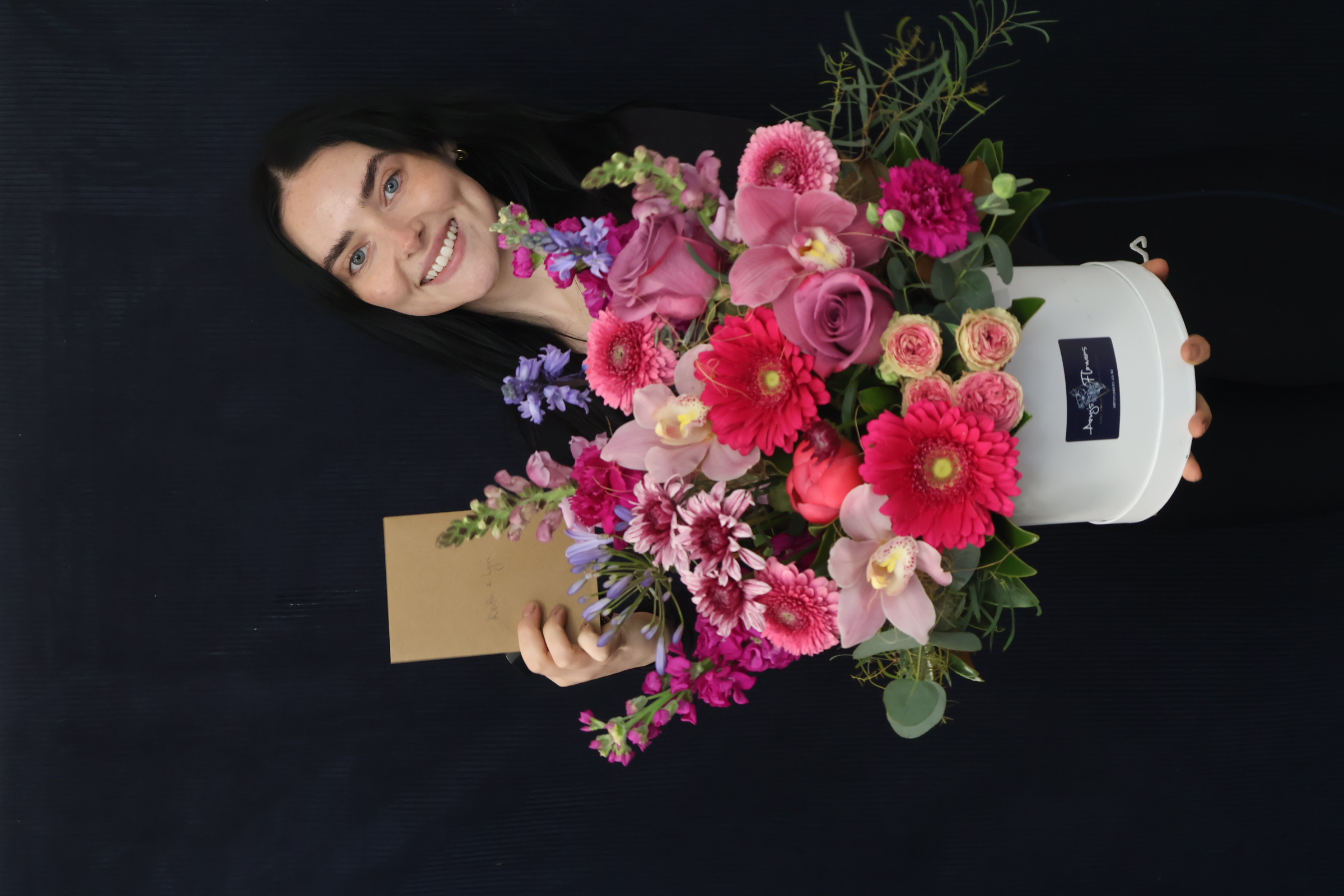 Real Hatbox | Mellow Meadow order made by Amy's Flowers