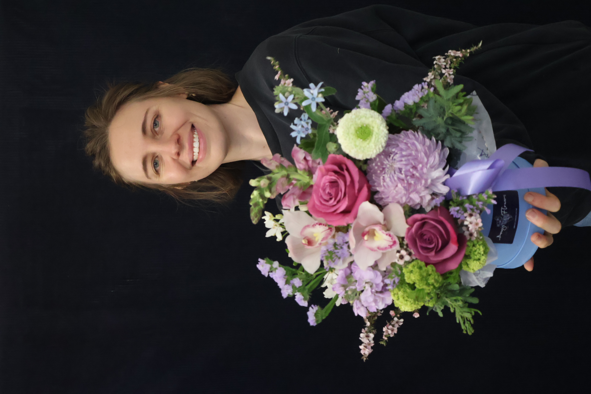 Real Hatbox | Mellow Meadow order made by Amy's Flowers