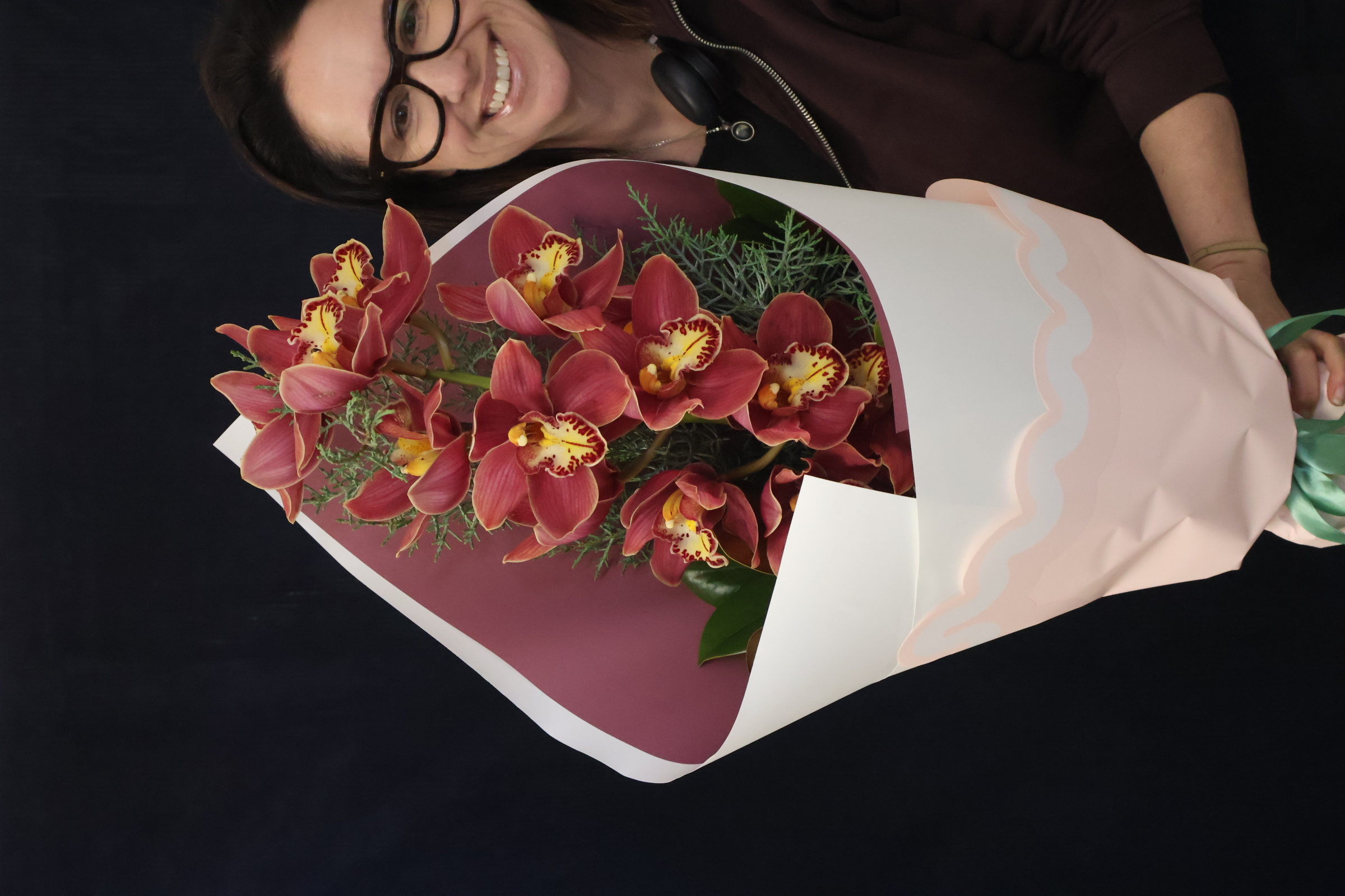 Real Bouquet | Classy Cymbidium order made by Amy's Flowers